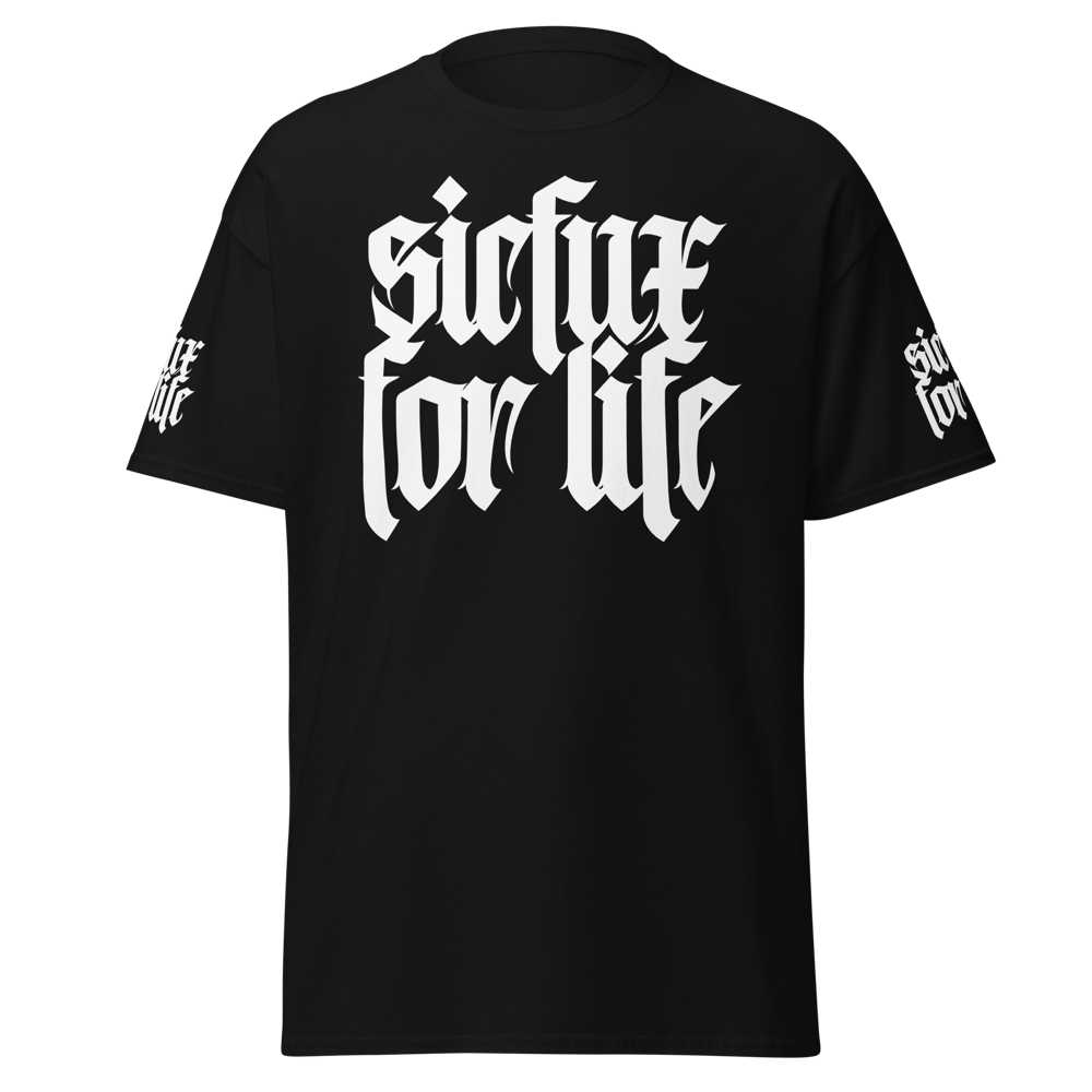 Image of White Print Sicfux for Life Heavy Weight Oversized Tee