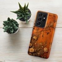 Image 24 of Baroque Goth Inspired Gold and Orange Textured Rose Look Tough case for Samsung®