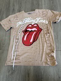 Medium tougue tan lace destroyed