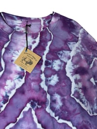 Image 7 of L Adult Combed Cotton Tee in Purple Haze Geode Ice Dye