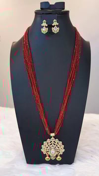 Image 1 of Ranjana_Long American Diamond Hydrocrystal/Hydropotey Necklace Set