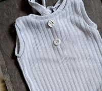 Image 2 of Newborn bodysuit for photo shoots | Robbie| gray | sleeveless