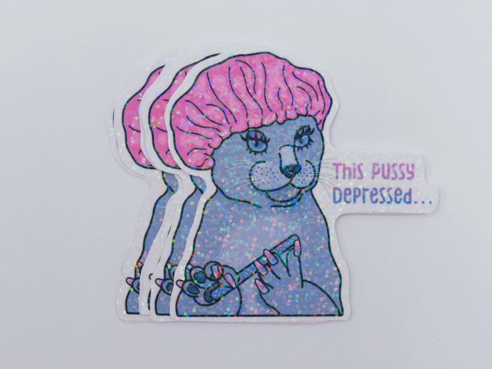 Image of Depressed Kitty Sticker