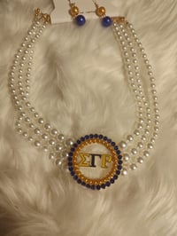 Image 2 of BLUE AND GOLD NECKLACE SET