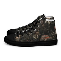 Image 1 of Grunge Style Nature Inspired Mushrooms/Fungus Men’s high top canvas shoes