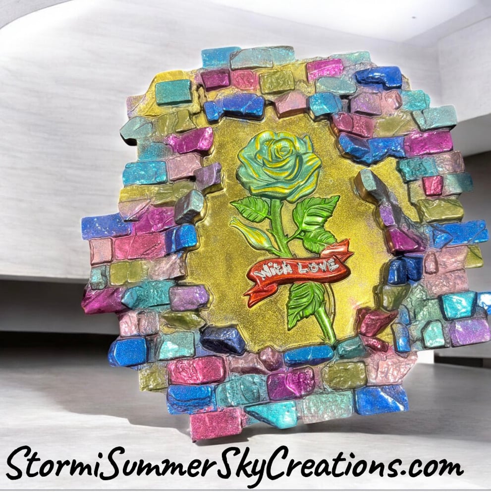 Image of Rose Brick wall plaque