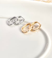 Image 1 of Tiny Crystal Huggie Earrings