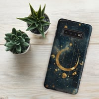 Image 7 of Blue and Gold Celestial Moons Design Tough Case for Samsung®