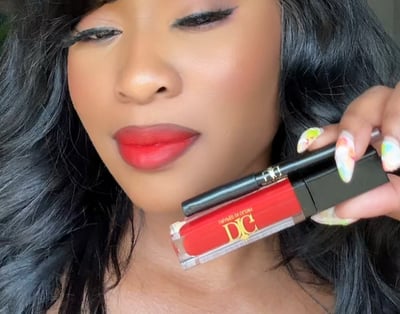 Image of Bomb  red lipstick With LED light & mirror