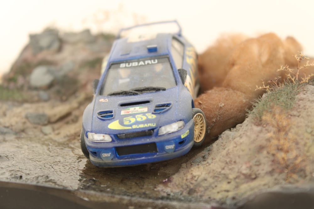 Image of Rally Diorama 1/43 scale McRae Rally Portugal Subaru Impreza Art Piece WRC