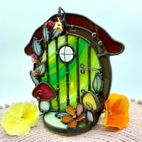 Image 2 of Green Fairy Door Candle Holder 