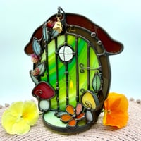 Image 2 of Green Fairy Door Candle Holder