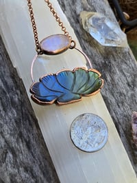 Image 4 of Electroformed carved labradorite and moonstone necklace