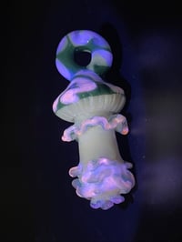 Image 1 of Aqua UV swirl Mushroom Pendant 