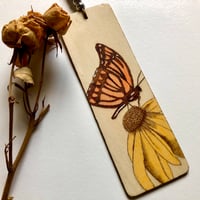 Image 1 of Butterfly and Flower Wooden Bookmark