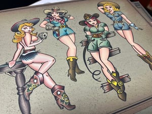 Image of 11”x14” Classic Pinup Girl 5 Sheet Set w/ Line Sheets