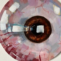 Image 2 of “brown eye” - circle acrylic painting 