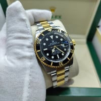 Image 1 of Rolex Style - Black on Gold w/ Gold+Silver Band (DateJust)