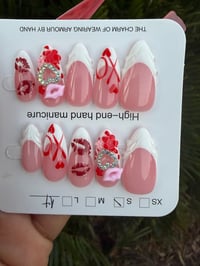 Oval GEL X xo nails set 