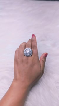 Image 1 of ADR45034_Silver Plating American Diamond Adjustable Ring