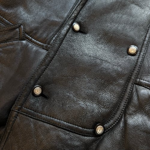 Image of 1980s Valentino Leather Shearling Jacket, Size XL
