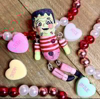 Image 1 of Frankie| Valloween Valentines Day Dangle Pin| JPD Partners in Craft