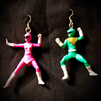 Power Rangers UPcycled toy earrings