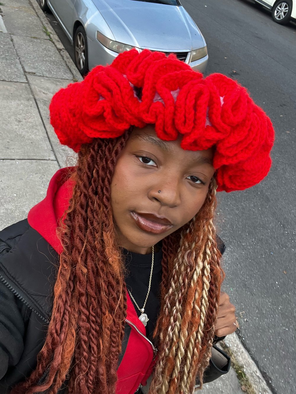 Image of Trini 2 Di Bone Crochet Ruffle Hat