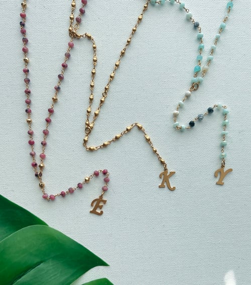 Image of BRIA • Beaded Drop Letter Necklace