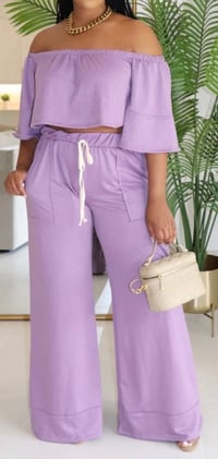 Off the Shoulder CropTop &Pants set