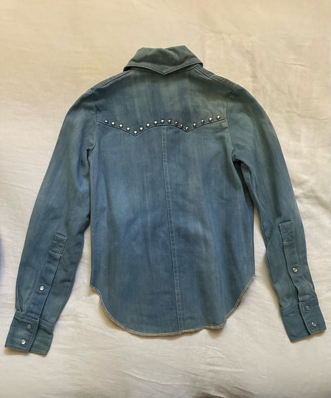 early 70s denim studded rockstar jacket shirt 