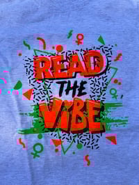 Image 2 of Read The VibeT Shirt UV Active Green and Orange on Grey XXL