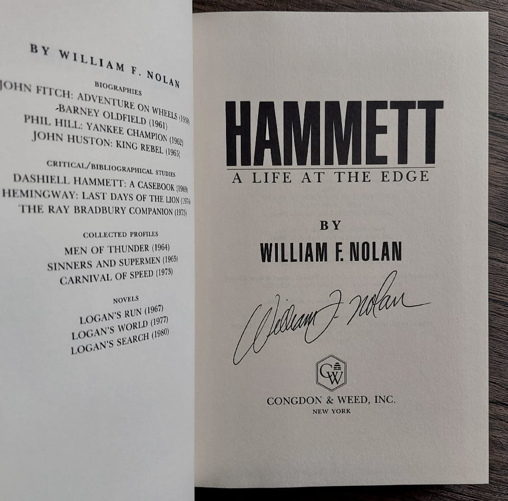 Hammett: A Life at the Edge, by William F. Nolan - SIGNED