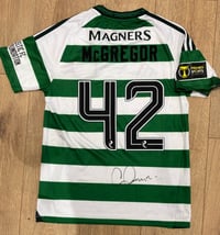 Image 1 of Signed Callum McGregor Celtic FC League Cup Final Detailed Shirt