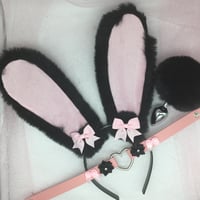 Black Long Ear Bunny Set 🐾