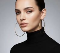 Image 3 of 18K Gold Plated Hoop Earrings 