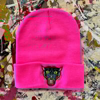 Image 1 of Neon pink panther beanie