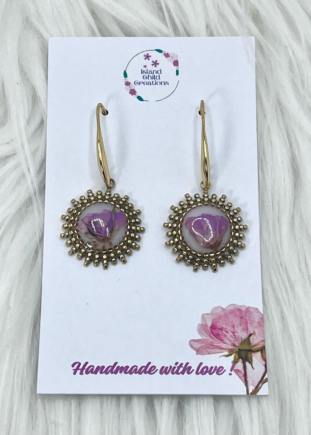 Image of PURPLE ROSE DANGLES 