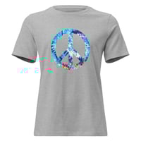Image 6 of Women's Relaxed T-Shirt, Tie Dye Peace Sign Retro Tee
