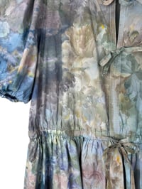 Image 9 of 2X/3X Plus 100% Cotton Eyelet Midi Dress in Muted Earth Tones Ice Dye