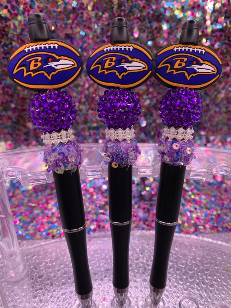 Image of Football Pen with Confeitti Bead 