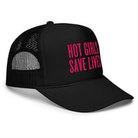 Image 4 of HOT GIRLS SAVE LIVES - THE TWO TONE FOAM TRUCKER HAT IN PINK 
