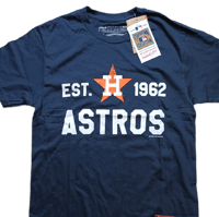 Image 1 of Mitchell and Ness Houston Astros T Shirt Mens Size Small Blue MLB Tee