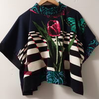 SquaredTop -navy butterfly