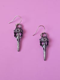 Image 1 of Crow Skull Dangles - SKU 594