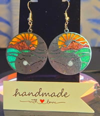 Image 1 of Handcrafted Resin Ying Yang Earrings 