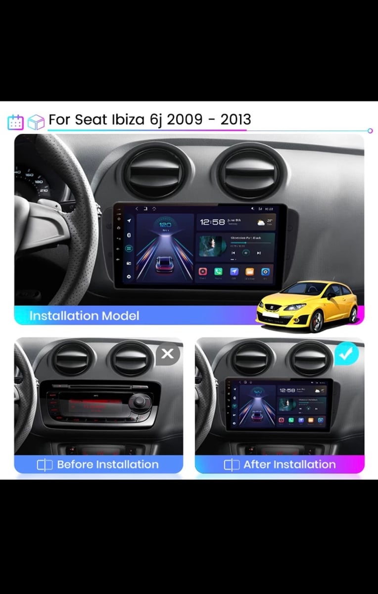 Radio De Coche Estéreo Carplay 2gb Para Seat Ibiza 2009-2015