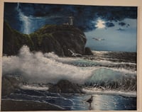 16x20 night seascape 16x20 oil, canvas 