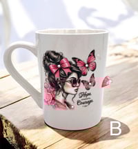 Image 3 of Hope Strength Courage Breast Cancer Coffee Mug