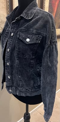Image 3 of Vintage Black Cordoroy Bomber Jacket Nirvana